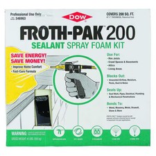 Froth-Pak Spray Foam Sealant Kit, 41 lb, Two Cylinders, Cream, Polyurethane