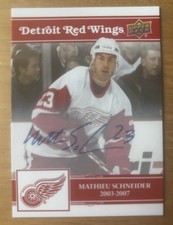 2025-26 Detroit Red Wings Centennial Mathieu Schneider #94 Autograph