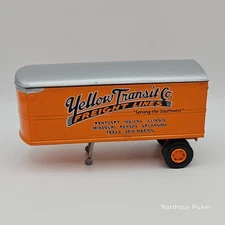 VTG Yellow Transit Co. Freight Lines Trailer w/ Removable Top Diecast 1:64 AHL