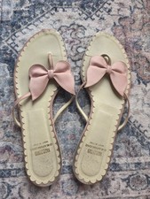 MOSCHINO CHEAP AND CHIC Pink Flats Sandals Flip-flops Beach City Leather 10.5