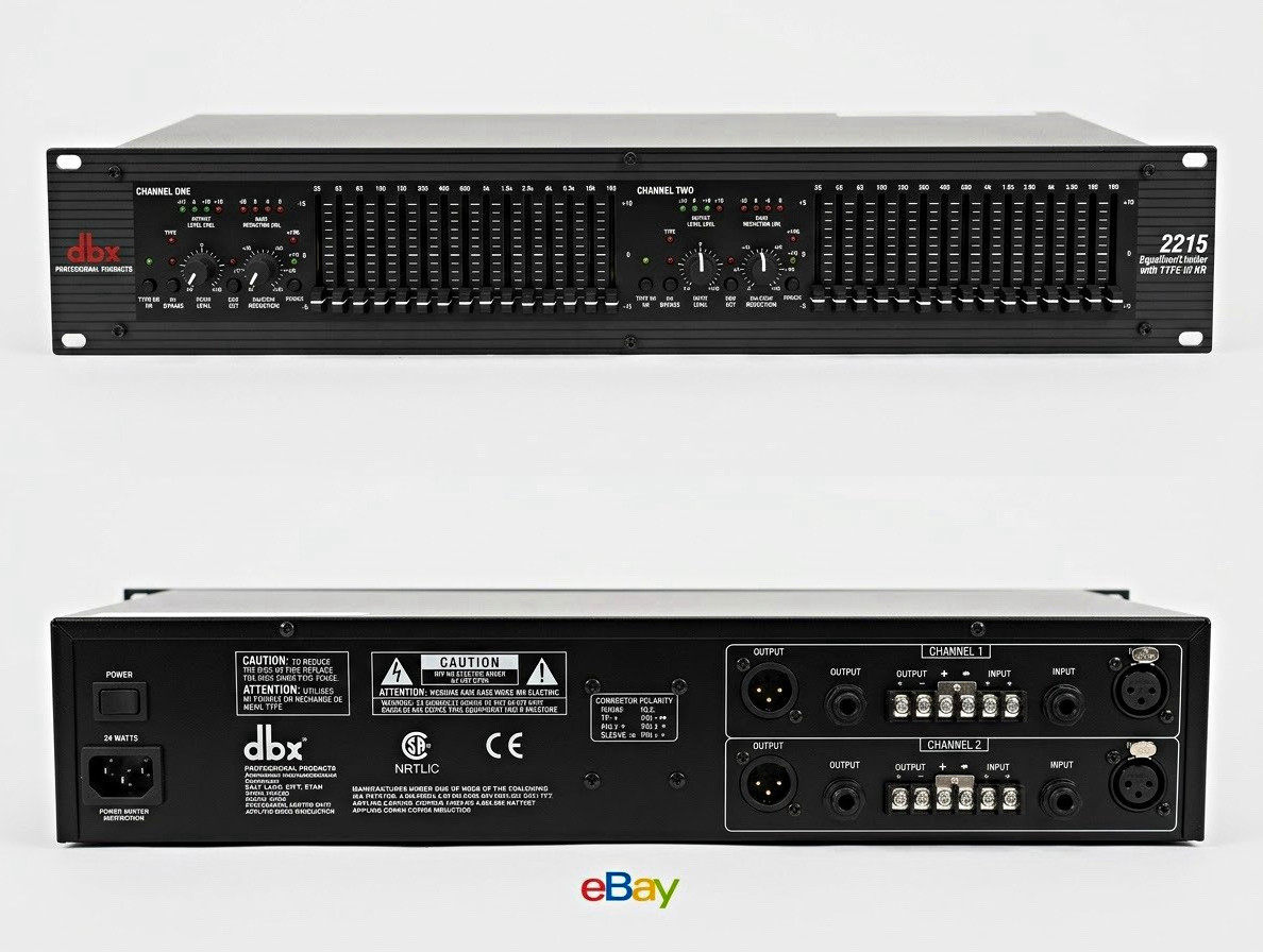 dbx 2215 2-Channel Dual 15-Band Graphic Equalizer Rackmount 2U Analog