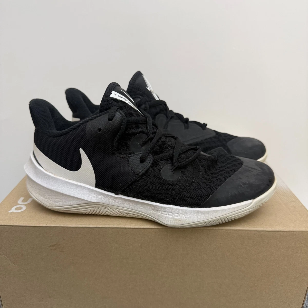 Nike Zoom M7/W8.5 Hyperspeed Court Volleyball Shoes Black/White CI2964-010 Nike Zoom Hyperspeed Court CI2964 010 Black/White (5 Mens  main image 4