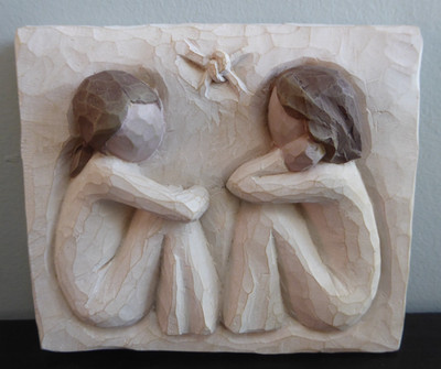 Willow Tree Freundschaft für immer wahr, Forever Friends Wandrelief/Fliese 4''x5''