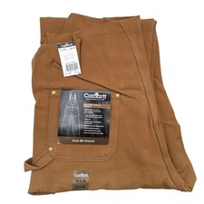 Carhartt Mens R01 BRN Duck Bib Overalls Unlined Work Pants 40 x 34 Brown NWT NOS
