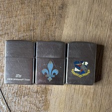 Lot Of 3 Genuine Zippo Lighters Strategic Air Command Bmw Williams Quebec Tested