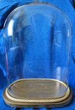 antiker Glassturz Glasdom 36 cm hoch oval Klosterarbeit Uhren Pendulen ca 1920