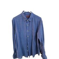 UNTUCKit Mens Large Blue Windowpane Check 100...