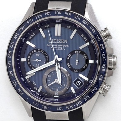 CITIZEN ATTESA Eco-Drive CC4050-18L GPS Solar Blue Dial Titan Herrenuhr