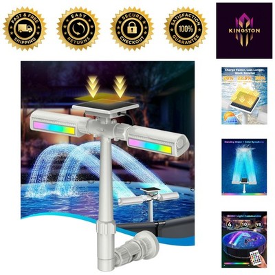 Elegant Solar Pool Waterfall Fountain with 4 Modes   Chill Your Pool by 20°F