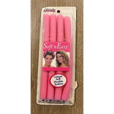 Vintage SOFT 'N EASY Foam Hair Rollers Pink Goody Soft Flexible Package of Four