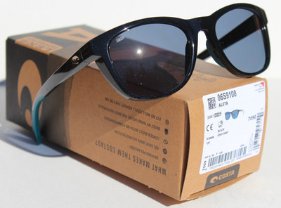 COSTA DEL MAR Aleta POLARIZED 580P Sunglasses Womens Black/Gray NEW