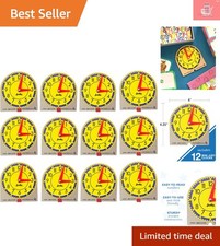 Colorful 12PC Mini Clocks Set - Perfect for Classroom Time-Telling Activities