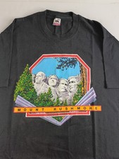 Vintage Mount Rushmore T-shirt Black Made In USA Size XL Single Stitch