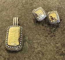 Silver Tone Metal Jewelry Set Includes Pendan...