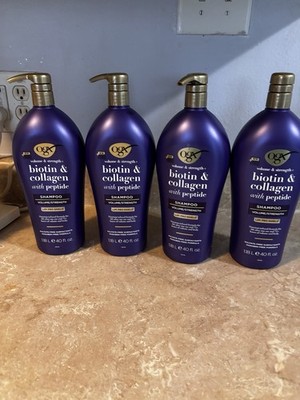 4 OGX VOLUME & STRENGTH BIOTIN & COLLAGEN SHAMPOO LIPI 40 OZ EA