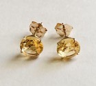 RL 10K Yellow Gold Light Citrine Yellow Gold Color Stones Stud Post Earrings