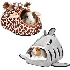 Avont 2 Pack Guinea Pig Tunnel  Hideout, Small Animal Bed Animal Themed