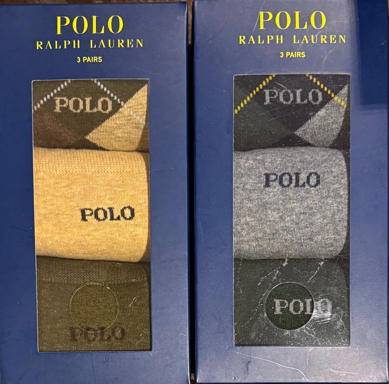 Polo Ralph Lauren Men's Socks Dress Argyle Crew 6 pack Socks, 10-13, Multi-Color