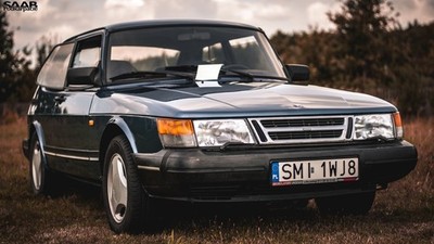 saab 900 OG green Sports Car 11x17 Poster