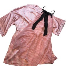 Y2K Victoria's Secret Sheer Chiffon Rhinestone Lingerie Gown and Robe Set Sz L