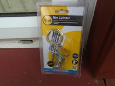 YALE Replacement Rim Cylinder Door Lock 2 Keys Brass Finish P-1109-PB