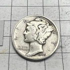 1945 D   Mercury   Dime - 90% Silver - Free Shipping.