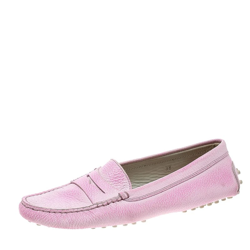 TOD’S Mocassini penny in pelle rosa fluorescente taglia 38
