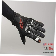 Black/Red Sz L SMX-1 Air V2 Vented Leather Motorcycle Glove