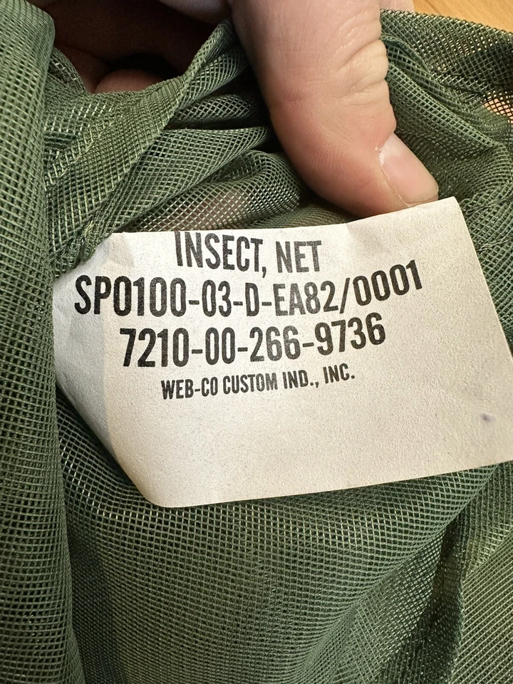 NUEVA MOSQUITERA MILITAR BARRA MOSQUITERA CUBIERTA CUNA TIENDA VERDE EMISIÓN EJÉRCITO EE. UU. Foto 2 de 4