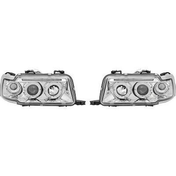 Scheinwerfer Passend FüR Set Audi 80 Baujahr 91-94 Klarglas/Chrom Angle Eyes-image