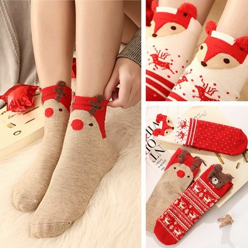 Christmas Cotton Socks Xmas Gifts Christmas Decorations Warm Gifts For Family - Picture 1 of 47