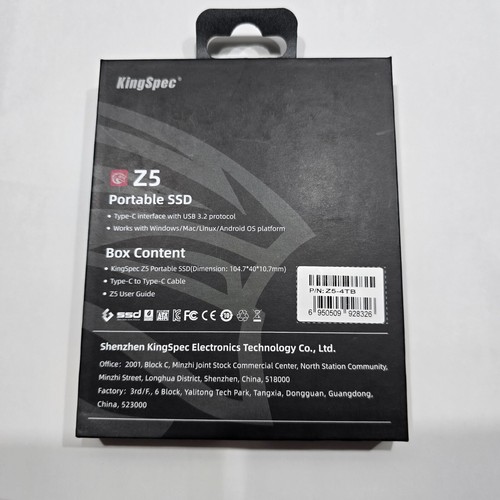 New KingSpec Z5 4TB Portable External SSD w/ RGB - USB 3.2 Gen2x2 - Fast Ship - Picture 5 of 13