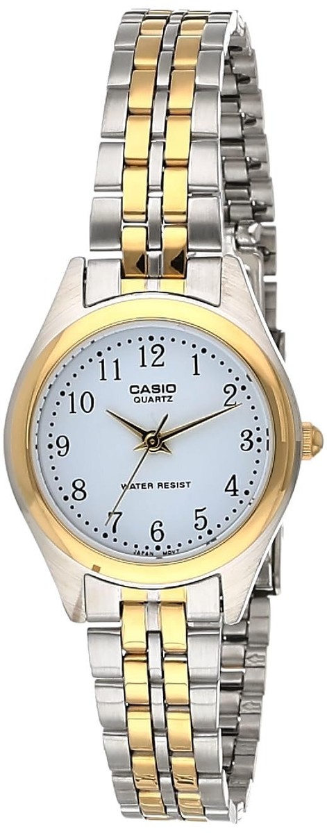 Casio Ltp-1129G-7Brdf Women's White Dial Two Tone Base Metal Watch