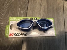 NEW-Dolfino Swim Goggles 12 - Adult, Tinted Lenses UV Block, Anti-Fog Latex Free