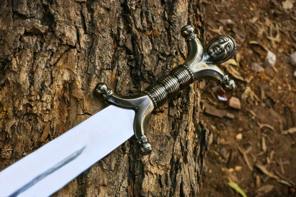 Espada cartaginesa medieval celta 26" hecha a mano | utilería de cosplay con funda | regalo Foto 2 de 4