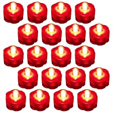 20 Pack Red Submersible Waterproof Underwater Battery LED Tea Light Wedding