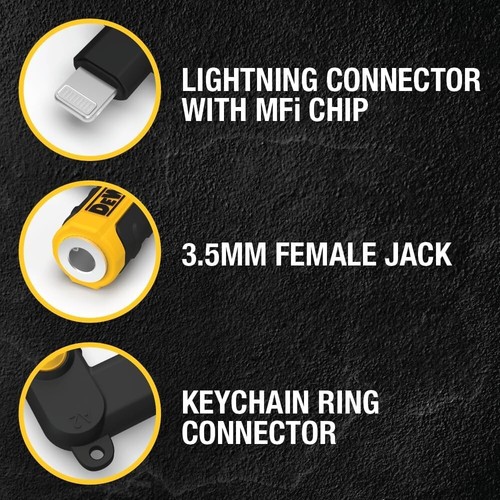 DEWALT 90° Audio Adapter for Lightning 190 9037 DW2 ** FREE SHIPPING ** - 第 4/9 張圖片