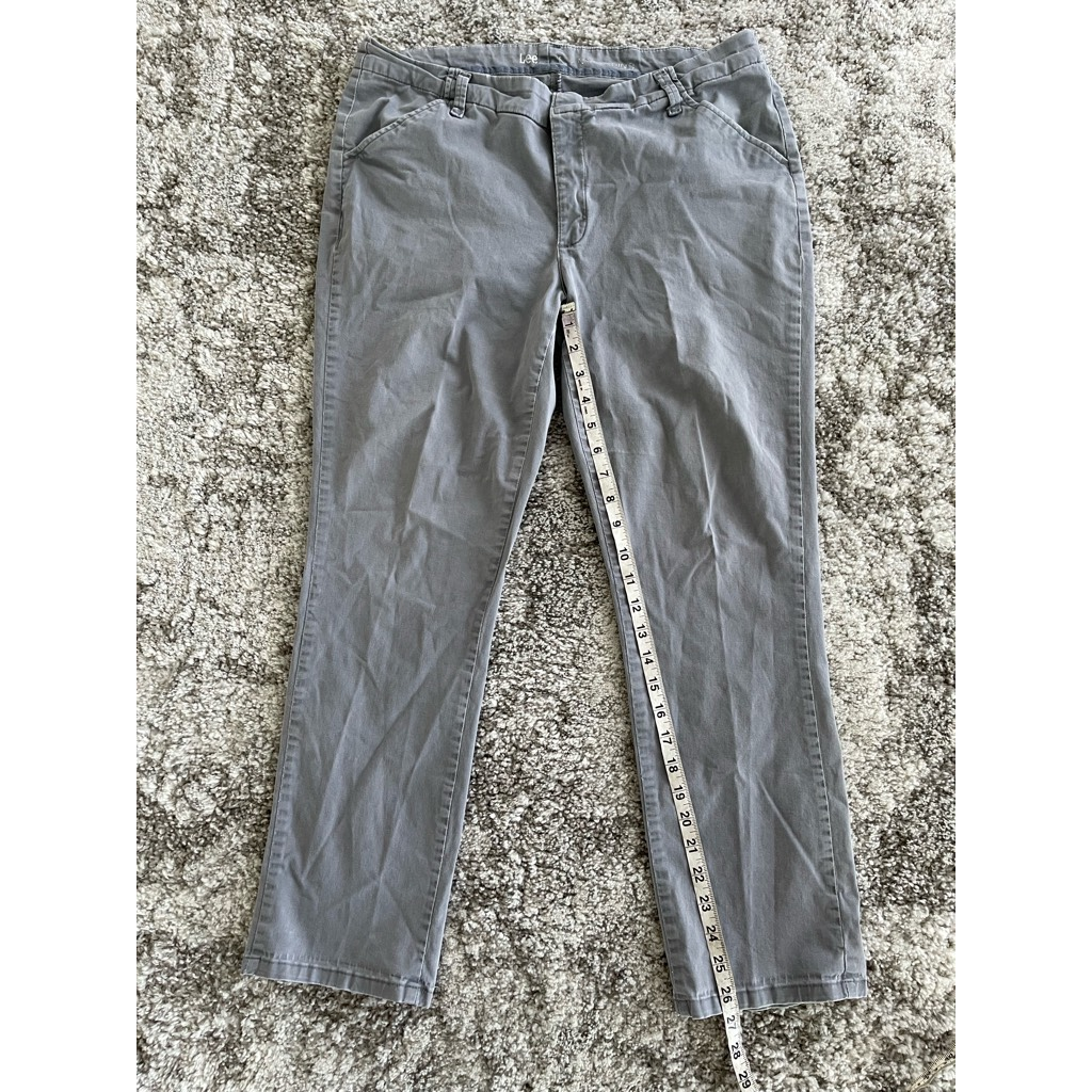 Lee Womens Essential Chino Pants Gray Stretch Straight Leg Flat Front 14  Short | eBay