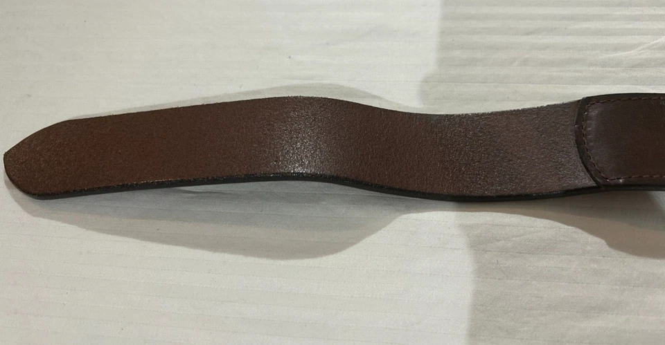 De Colección Polo Ralph Lauren Mujer Cinturón Marrón Italiano Sillín Cuero Latón Hebilla Foto 3 de 4