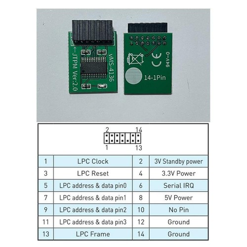 Tpm2.0 Security Module Supports Multi-brand Motherboards 12 20-1pin 14 18 Y9G8 - Bild 3 von 19