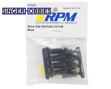 RPM 73372 Heavy Duty 4-40 Rod Ends (Black) (12) Associated RC10/SC10 / Losi HH