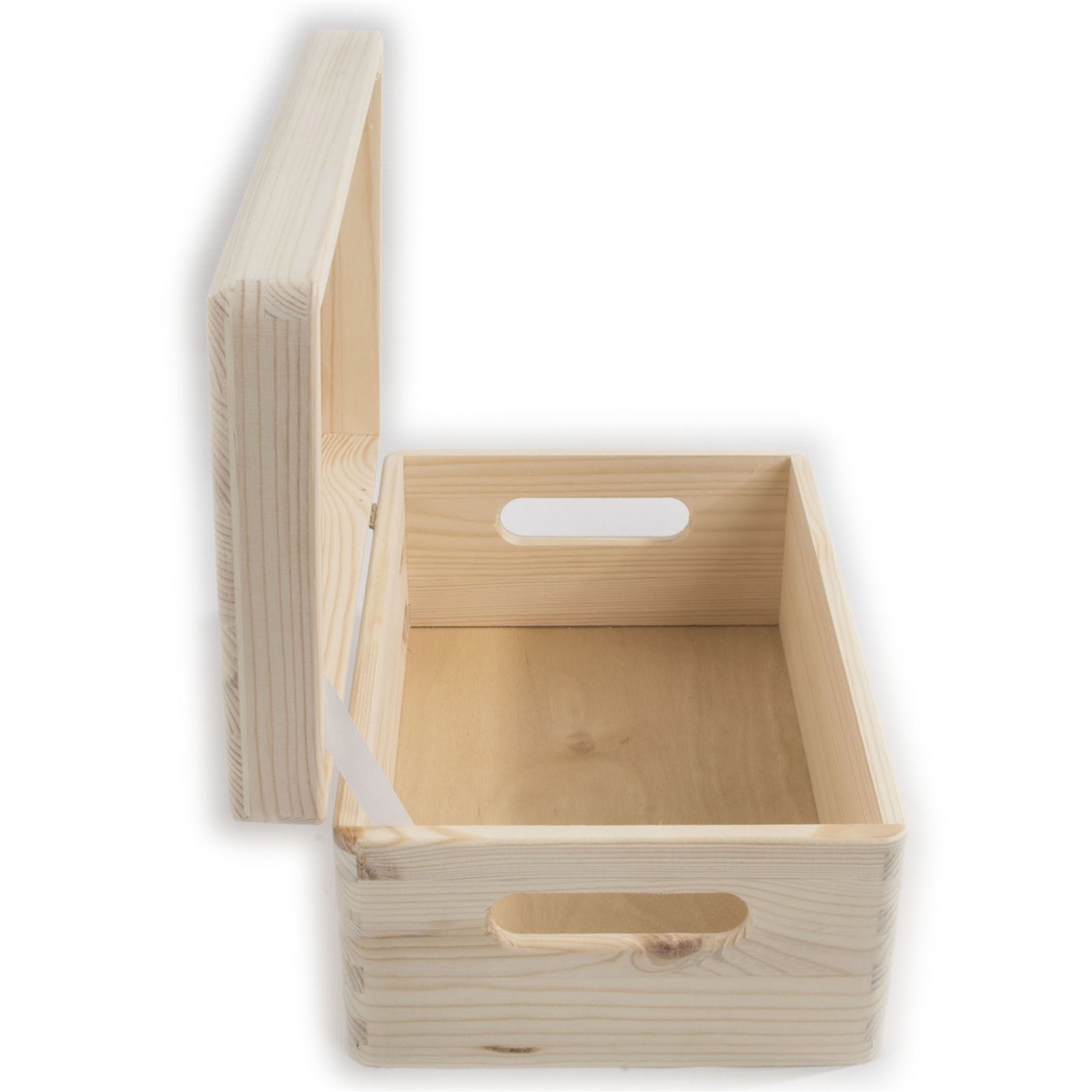 Medium Wooden Storage Box /30x20x13cm/ Made Of Natural Pinewood / Lid