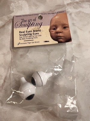 Real Eyes Brand Sculpting Eyes 18mm Chocolate Tiger Eye Brown My Reborn Baby