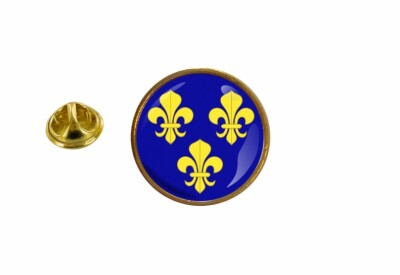 Pins Pin Badge Fleur De Lys Blue France Round