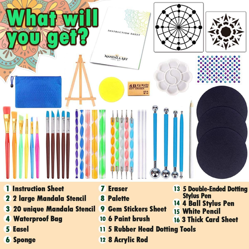 Mandala Dotting Tools Kit - Art Craft Set for Home Decor & Gifts - 第 2/6 張圖片
