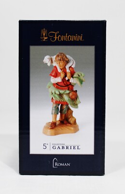 NIB FONTANINI GABRIEL SHEPHERD AND SHEEP NATIVITY FIGURINE 5'' SCALE PIECE #72551