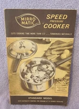 MIRRO-MATIC Speed Pressure Cooker 1972 Standard Model Owners Manual RECIPES Vtg