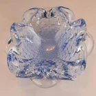 Vintage Murano Sommerso Blue Art Glass Bullicante Mid Century Ashtray Bowl