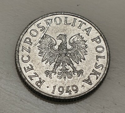 1077.　エラー？　1949年　ポーランド　1グロッシェン　アルミニウム s-l400.jpg