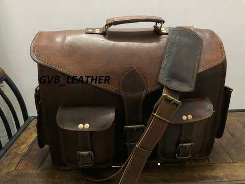 Sac Messenger Visconti Pour Ordinateur Portable - Cuir Marron Huile - Taille L - Neuf Avec étiquettes